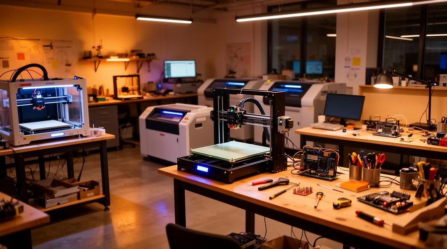 Design and Fab Lab with 3D printers and fabrication equipment