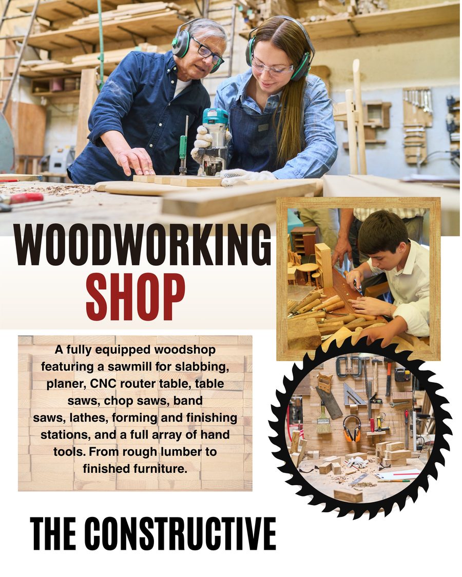 Mentor and learner working together at the woodworking bench